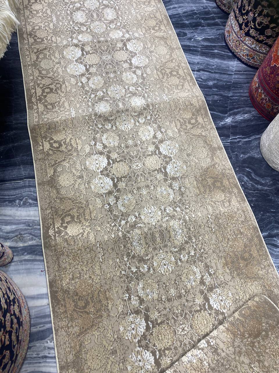 کناره طرح افشان کرم بژ  / کناره افشان