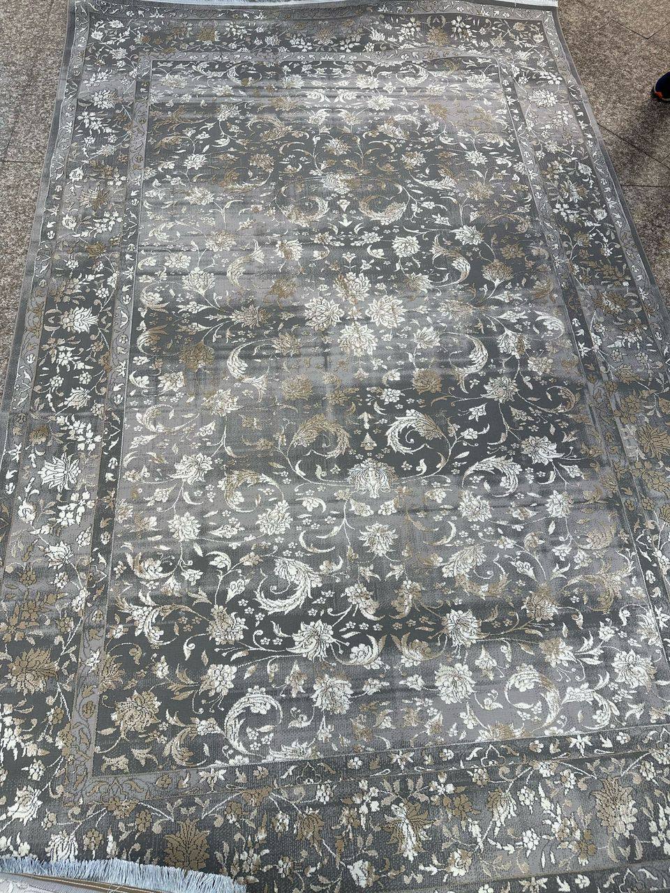 کناره فرش طوسی | طرح افشان